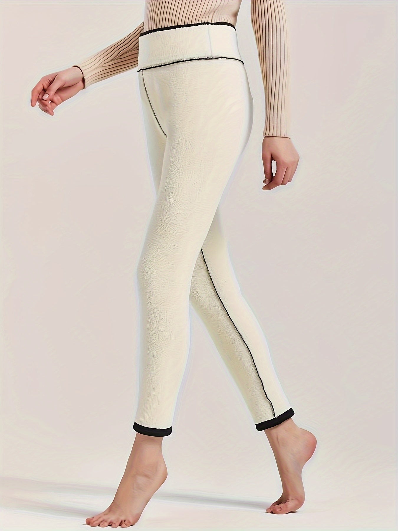 Fleece Lined Sports Leggings Women High Waisted Thermal Pants