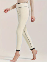 Fleece Lined Sports Leggings Women High Waisted Thermal Pants