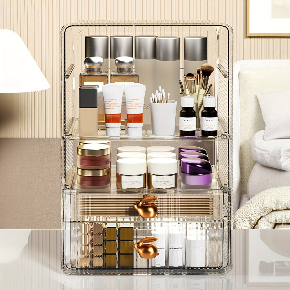 Cosmetic Storage Rack with Drawers and Compartments