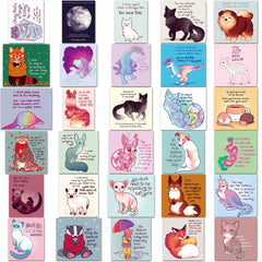 60pcs Cartoon Animal Inspirational Stickers for Phone Laptop Water Cup