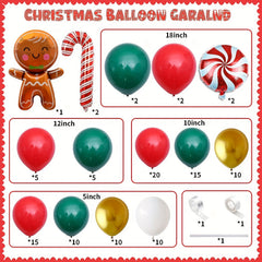 112pcs Christmas Balloon Garland Arch Kit Red Green Latex Balloons