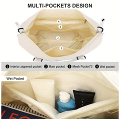 Large Capacity Duffle Bag for Travel & Sports, Portable Gym Storage Bag