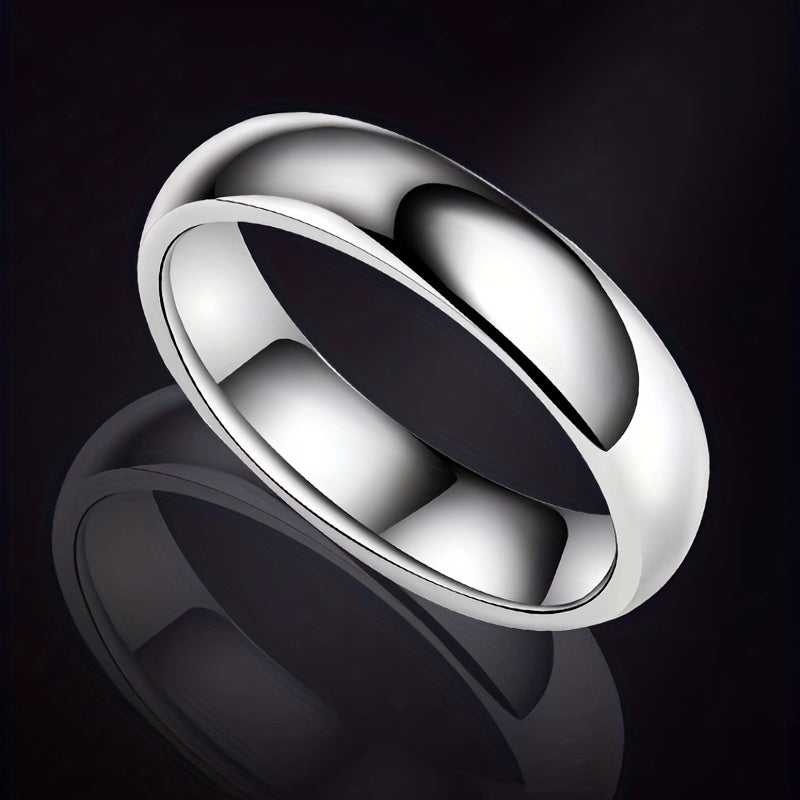 Men's Silver Stainless Steel Zircon Ring Set