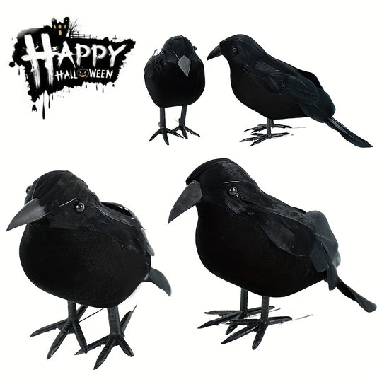 Halloween Crow Ornament Simulation Crow Animal Model Bird Scary Toys