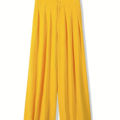  Women's Ruched Button Up Wide-Leg Pants