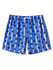 Men's Palm Tree Beach Shorts Quick Dry Drawstring for Summer