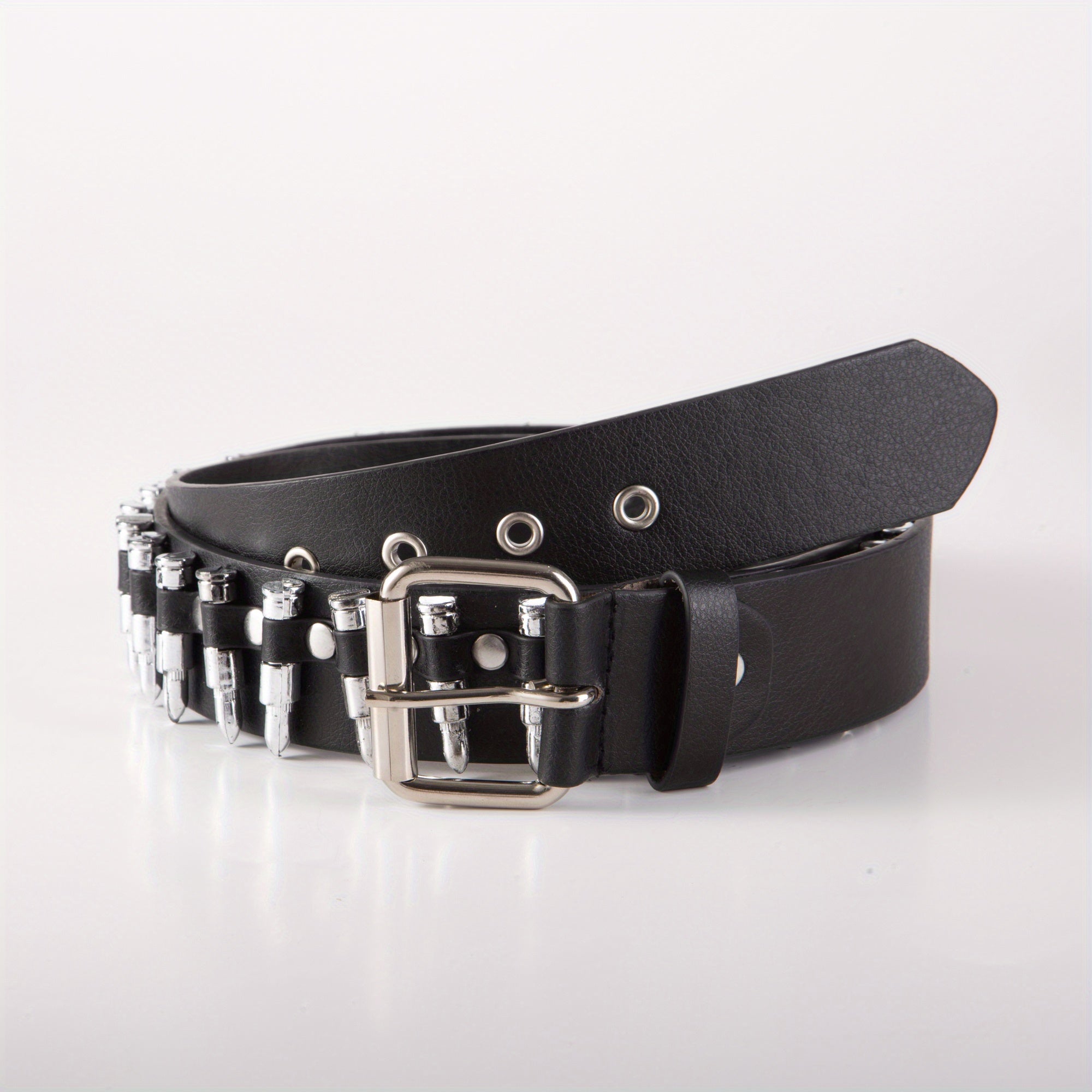 Men's Punk Bullet Belt Rivet Rock Decorative Leather Belt