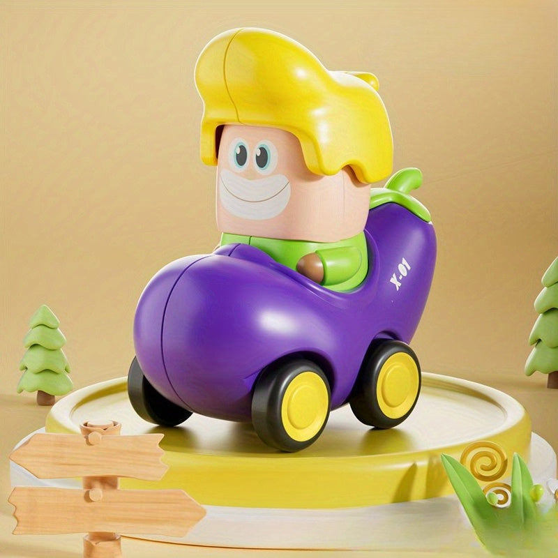 Fruit Theme Cartoon Car Toy Set Mini Push Inertia Pull Back Sliding Cars