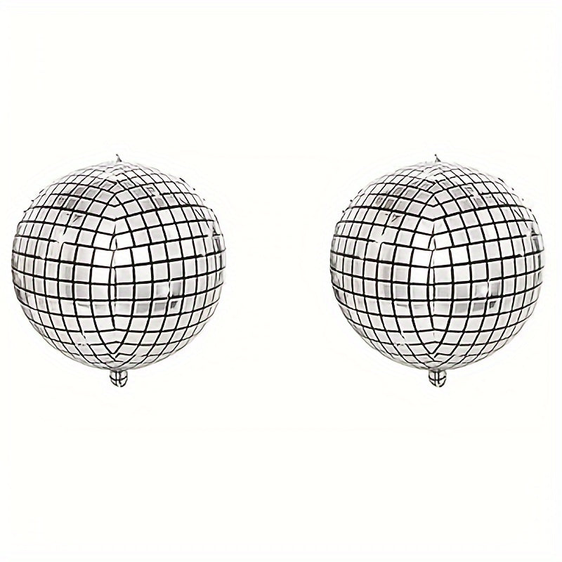 2pcs Disco Ball Balloons Metallic Mirror Balloon Dance Party Decor