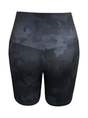 Camouflage High Waist Yoga Shorts With Pocket