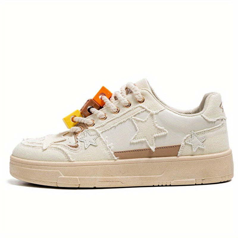 Women's Star Pattern Board Shoes Lace Up Flat Shoes