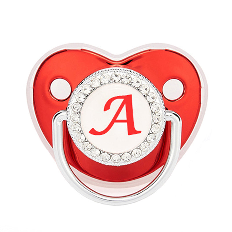 Arrival Pacifier Metallic Red Baby Rhinestone Comfortable Playing Mouth