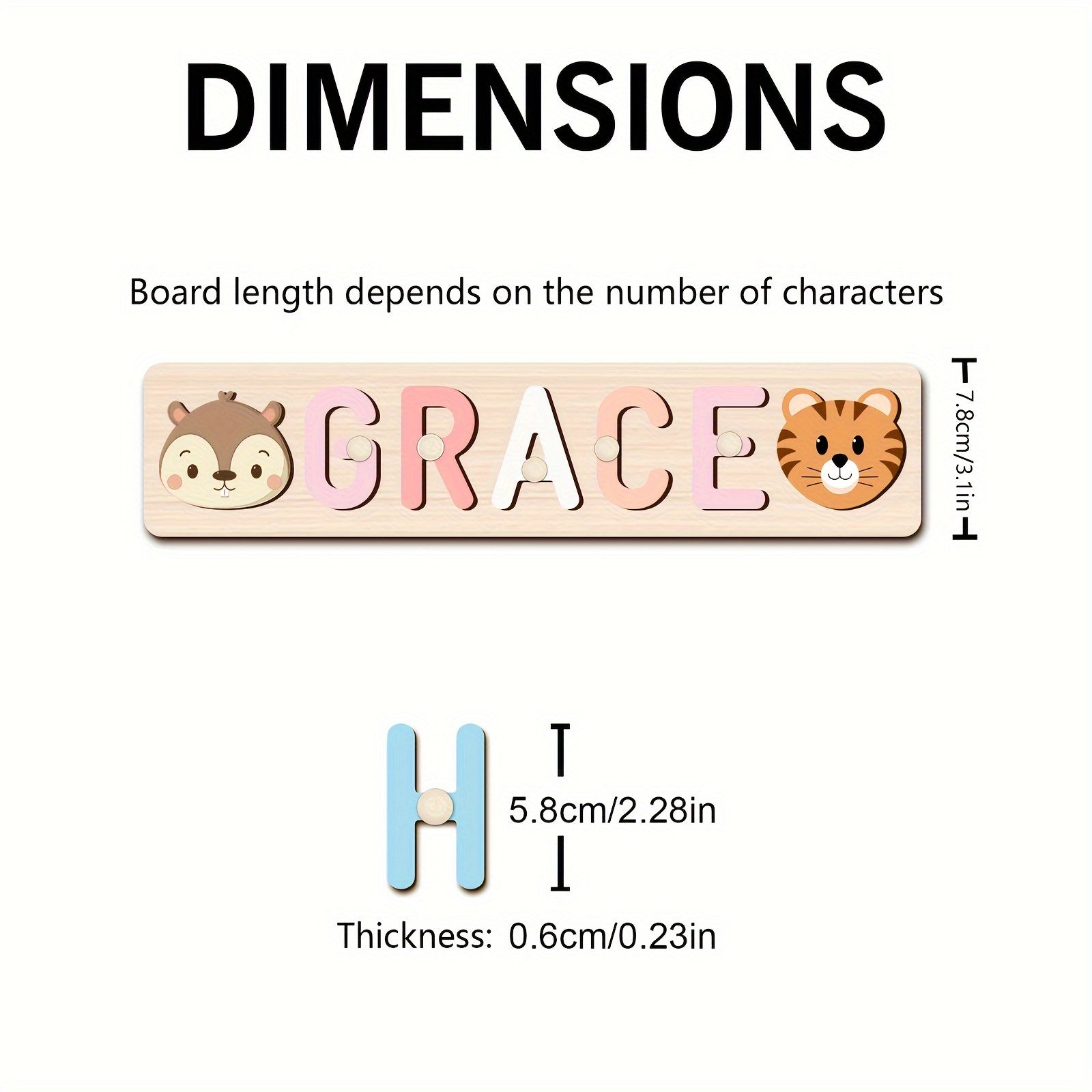 Name Puzzle Set Wooden Alphabet Blocks for Toddlers Educational Toy