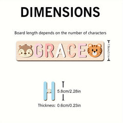 Name Puzzle Set Wooden Alphabet Blocks for Toddlers Educational Toy