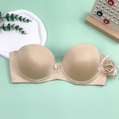 Bow Push Up Bras Comfort Sheer Back Removable Strap Everyday Bra