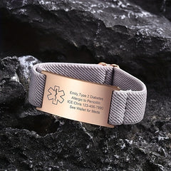 Engraved Medical Alert Mesh Wristband