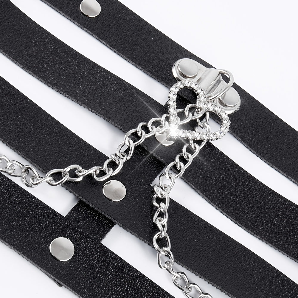Women's PU Leather Harness Belt Gothic Body Chain Waist Belt