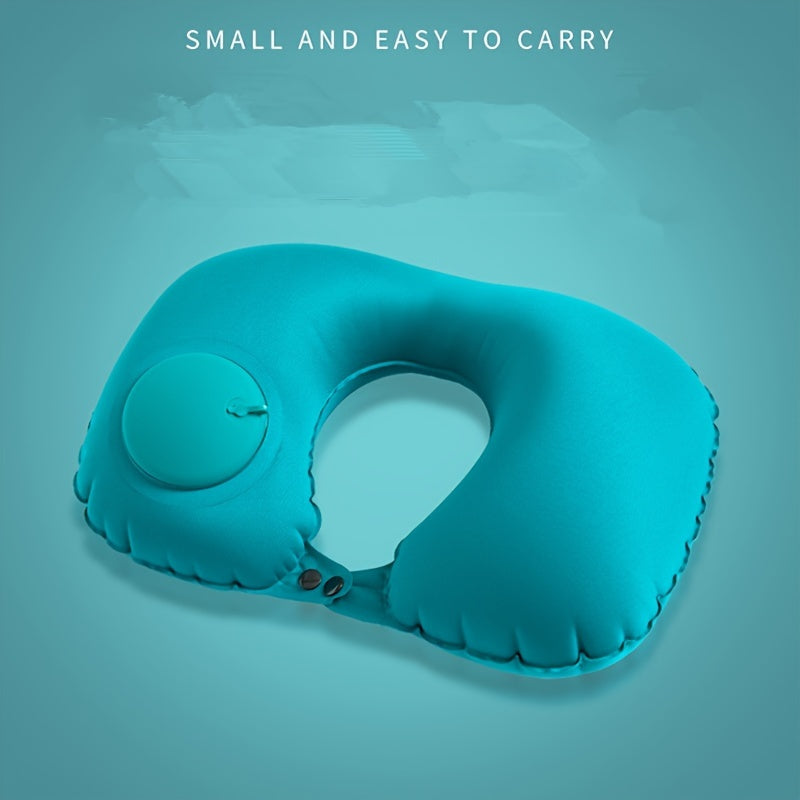 Air Cushion Self Inflating Button Neck Pillow For Travel