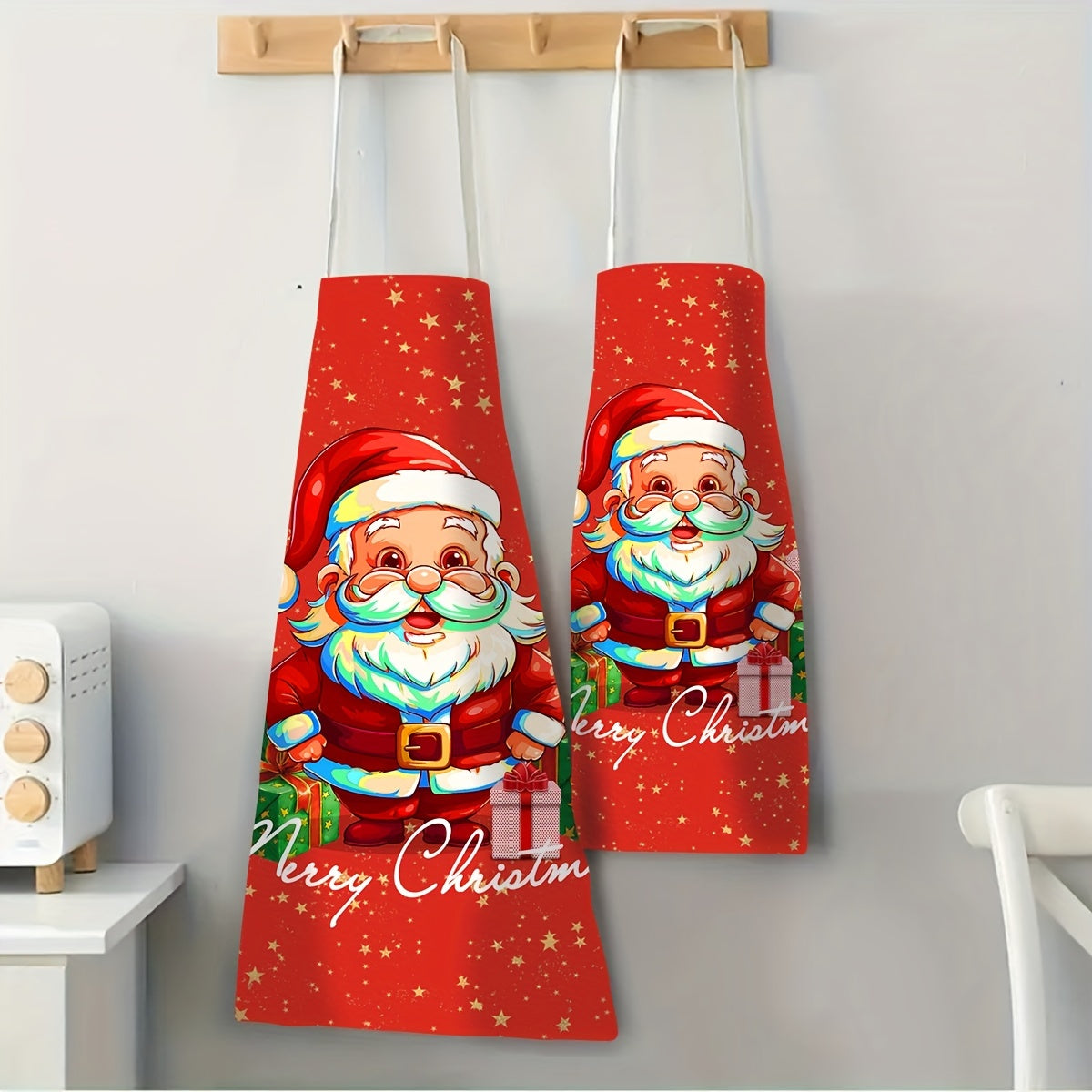 Polyester Apron Merry Chrismas Santa Claus Gift Apron
