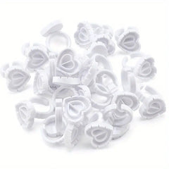 25pcs Heart Glue Rings for Eyelash Extensions Lash Glue Holders