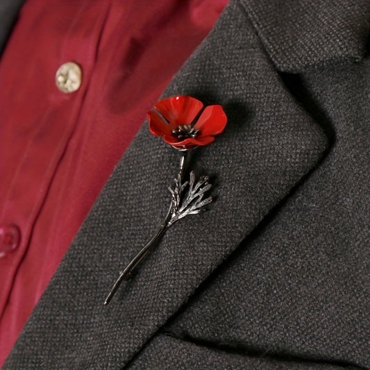 Vintage Poppy Flower Brooch Pin Corsage Hat Accessory