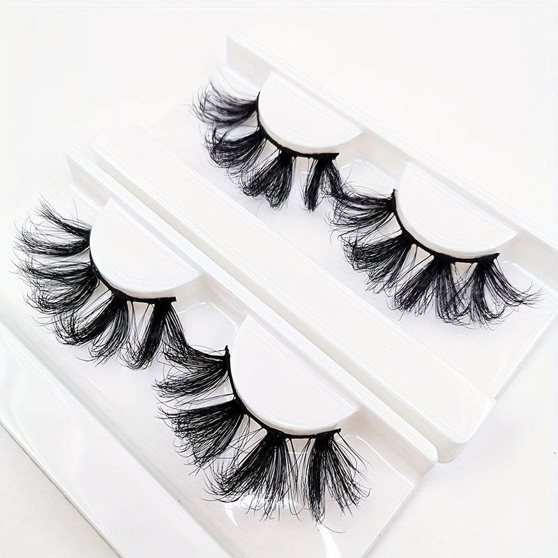 25mm 5D Fluffy Thick Faux Mink False Eyelashes with Tray