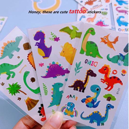 Waterproof Cartoon Dinosaur Temporary Tattoos