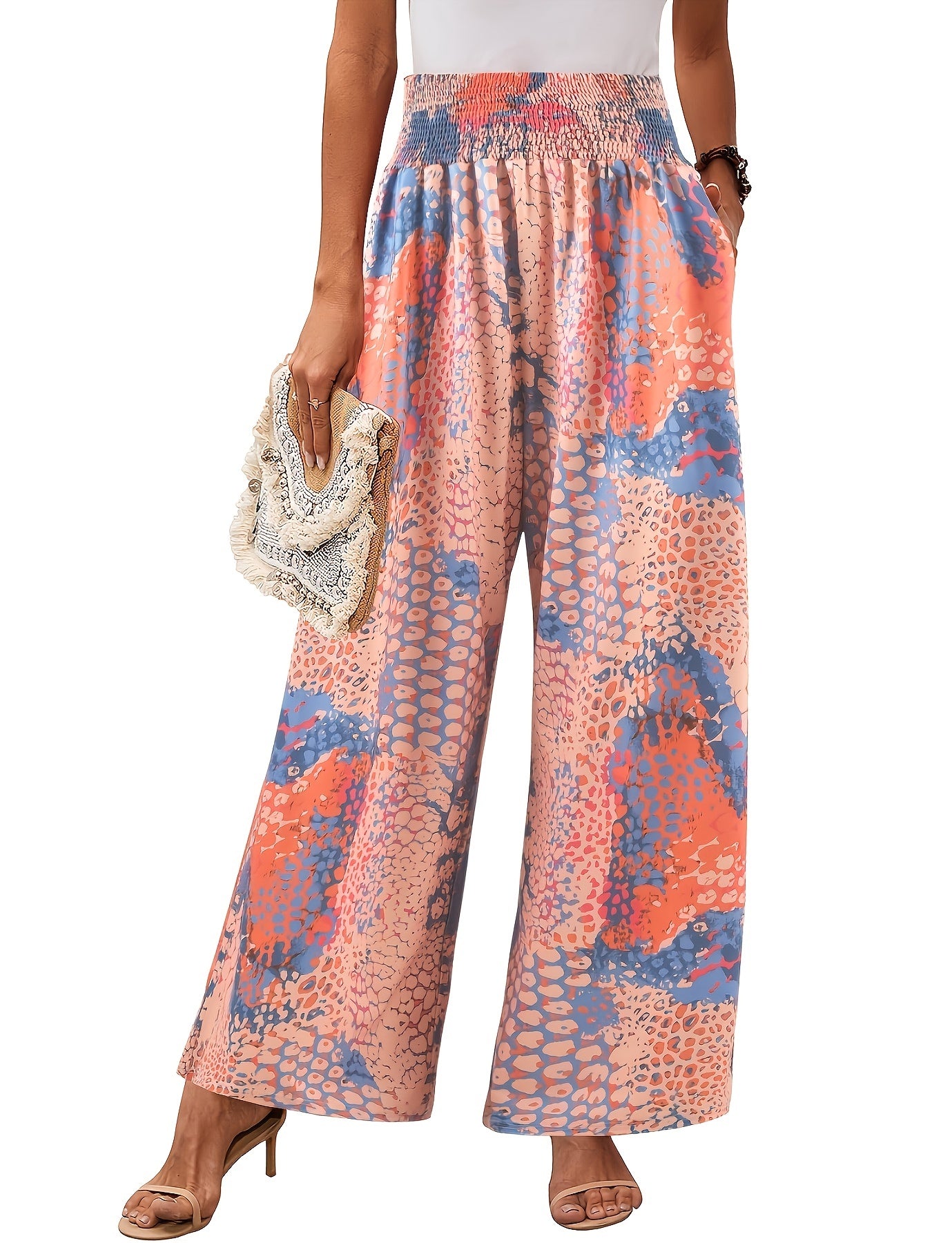  Tie Dye Wide Leg Pants w/ Pockets