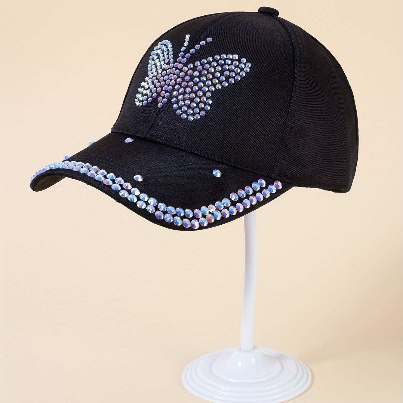 Butterfly Decor Baseball Cap Adjustable Sunscreen Dad Hat