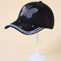 Butterfly Decor Baseball Cap Adjustable Sunscreen Dad Hat
