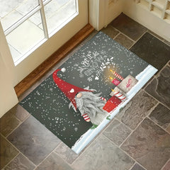Winter Snow Gnomes Pattern Area Rug Soft Non Slip Absorbent Floor Mats