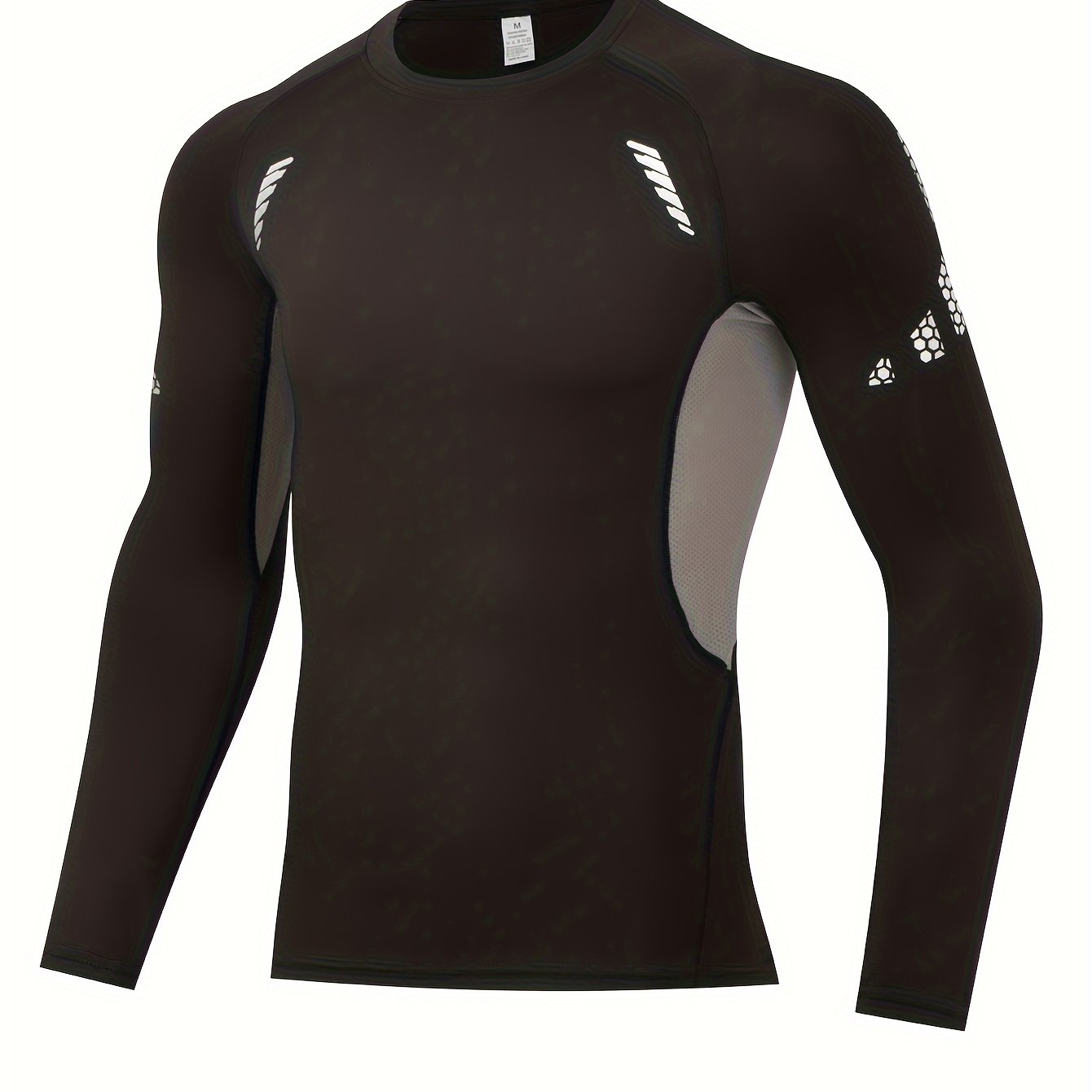 Men's Solid Compression Shirt Breathable Long Sleeve Top