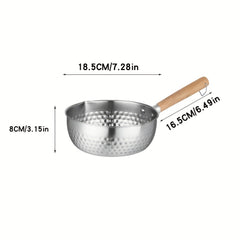 7'' Aluminum Yukihira Saucepan Traditional Japanese Pot Wooden Handle Cookware