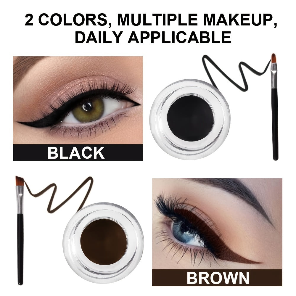 2-in-1 Waterproof Brown Eyeliner Eyebrow Cream Set