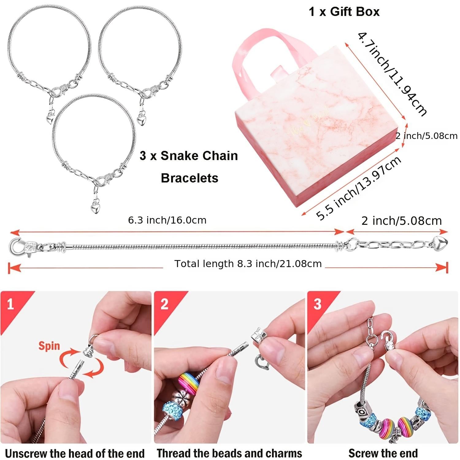 Charm Bracelet Making Kit Jewelry Making Supplies Beads Set
