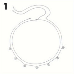 Double Layer Waist Chain Butterfly Pendant Metal Belly Chain Women