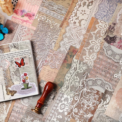 30pcs Lace Story Series Journal Diary Decoration Material Pack Non Self Adhesive