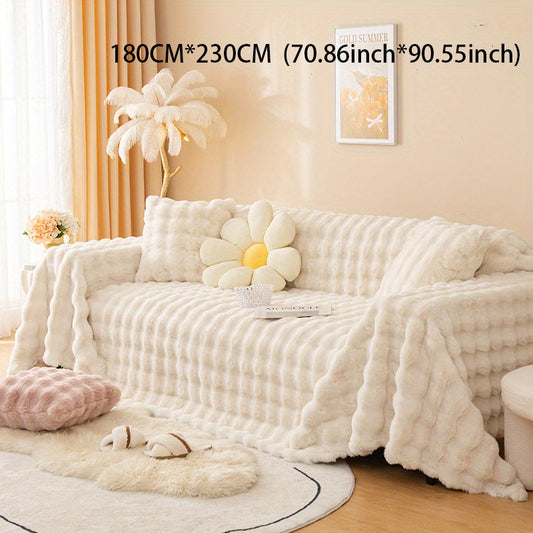Rabbit Plush Sofa Blanket Anti-Skid Furniture Protector