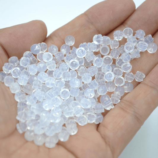 50pcs Clear Silicone Hamburger Earplugs for Jewelry Supplies