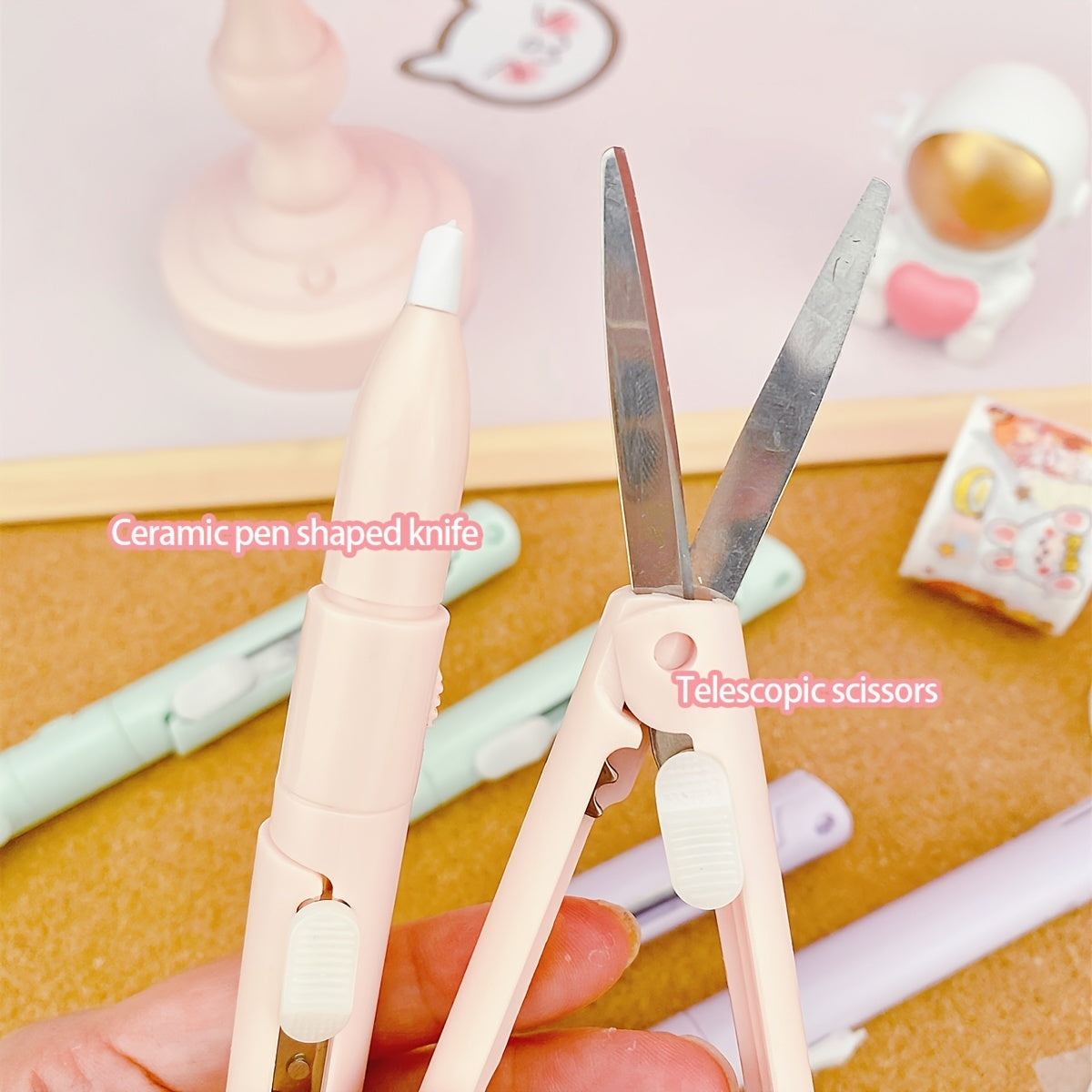 Portable Folding Pen Scissors Ceramic Paper Cutter Student Mini Scissors