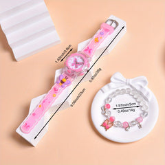 Kids 3D Silicone LED Flash Luminous Quartz Watches Set