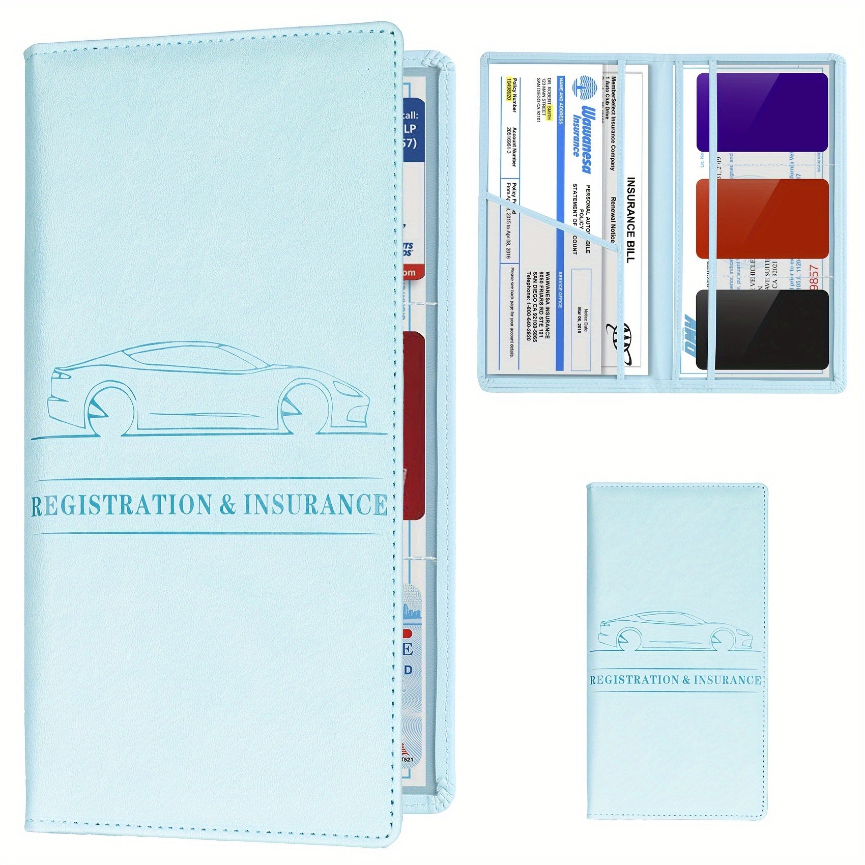 Car Registration And Insurance Holder Vehicle Glove Box Car Organizer