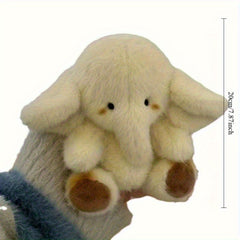 Soft Cream Elephant Plush Toy with Brown Accents for Kids