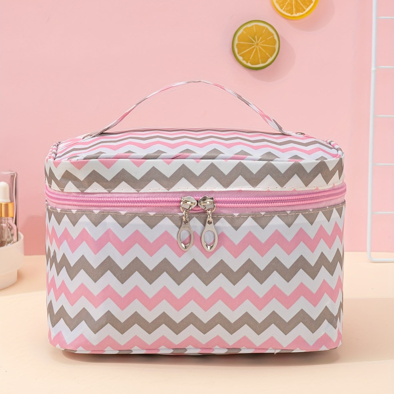 Ripple Pattern Makeup Bag Travel Toiletry Cosmetic Bag Large Capacity