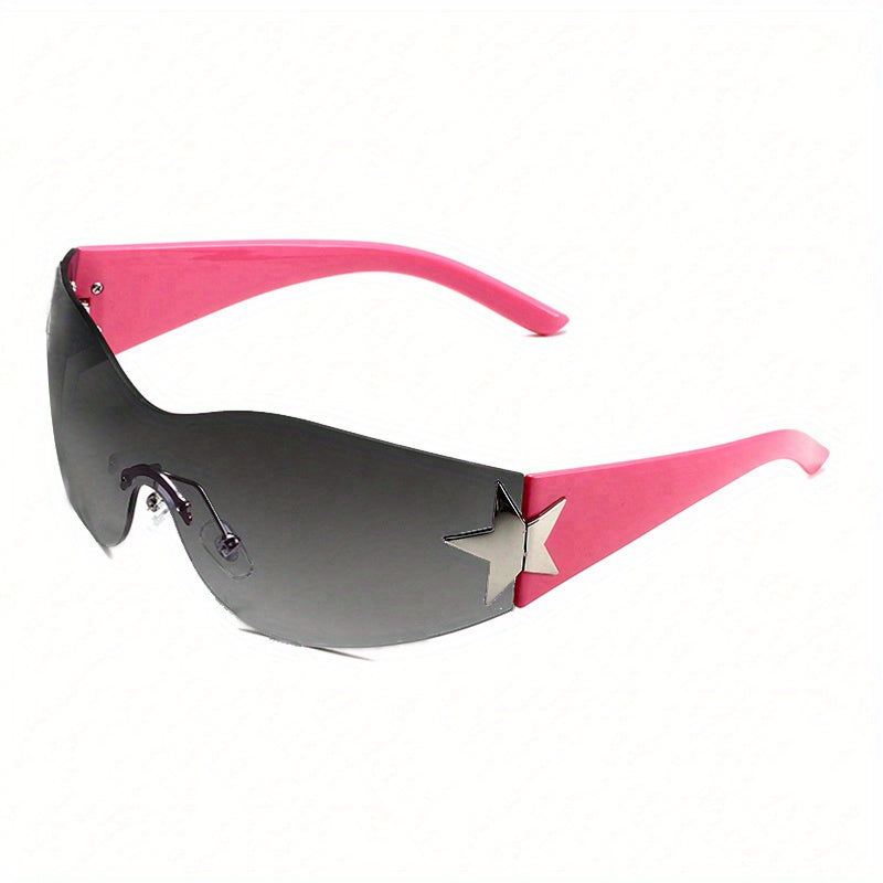 Round Star Polarized Sunglasses for Men, Frameless Design