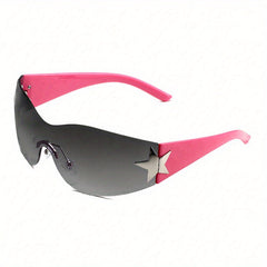 Round Star Polarized Sunglasses for Men, Frameless Design