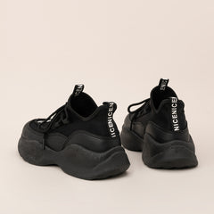 Thick Sole Chunky Shoes Letter Lace up Sneakers Women's Footwear