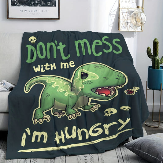 Angry Little Dinosaur Flannel Blanket Winter Warm Soft Blanket
