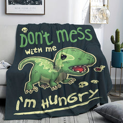Angry Little Dinosaur Flannel Blanket Winter Warm Soft Blanket