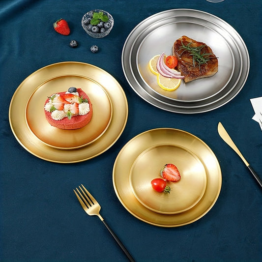 Stainless Steel 1pc Dinner Plate Round Dessert Tray